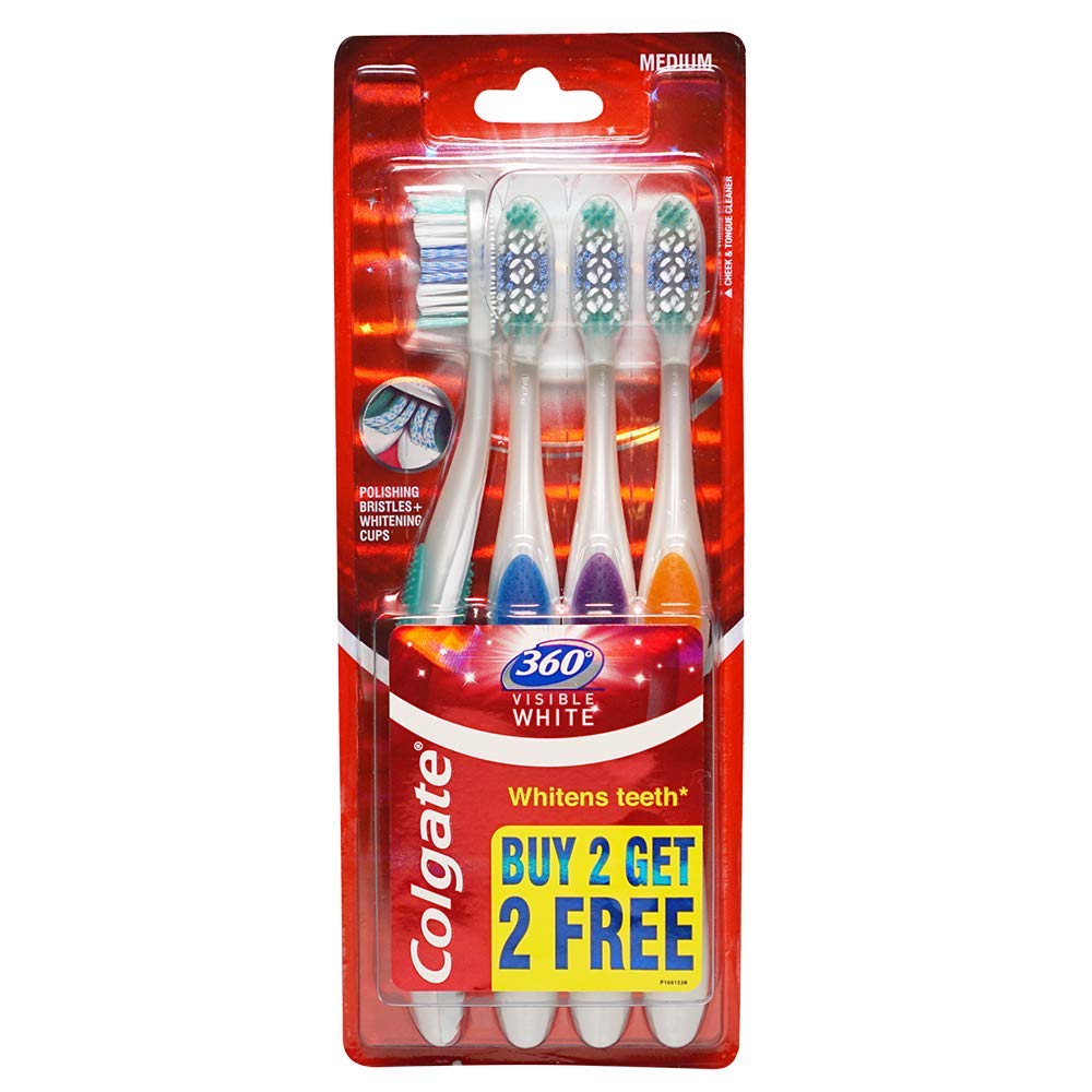 Colgate 360 Visible White Toothbrush ( Buy 2 Get 2 Free)